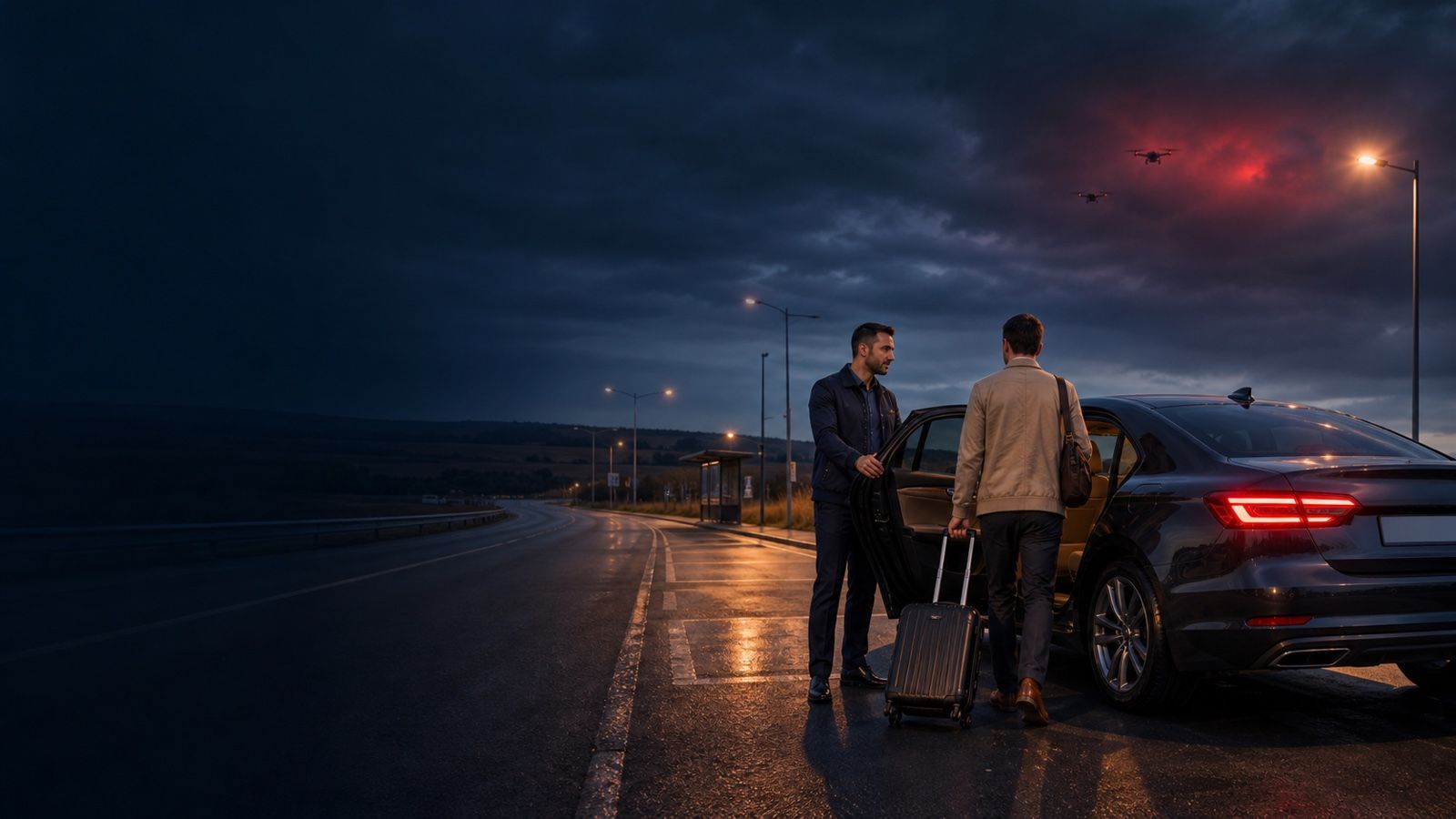 Пассажир выбирает заранее организованное междугороднее такси LION TRANSFER VIP при ограничениях из-за угрозы БПЛА